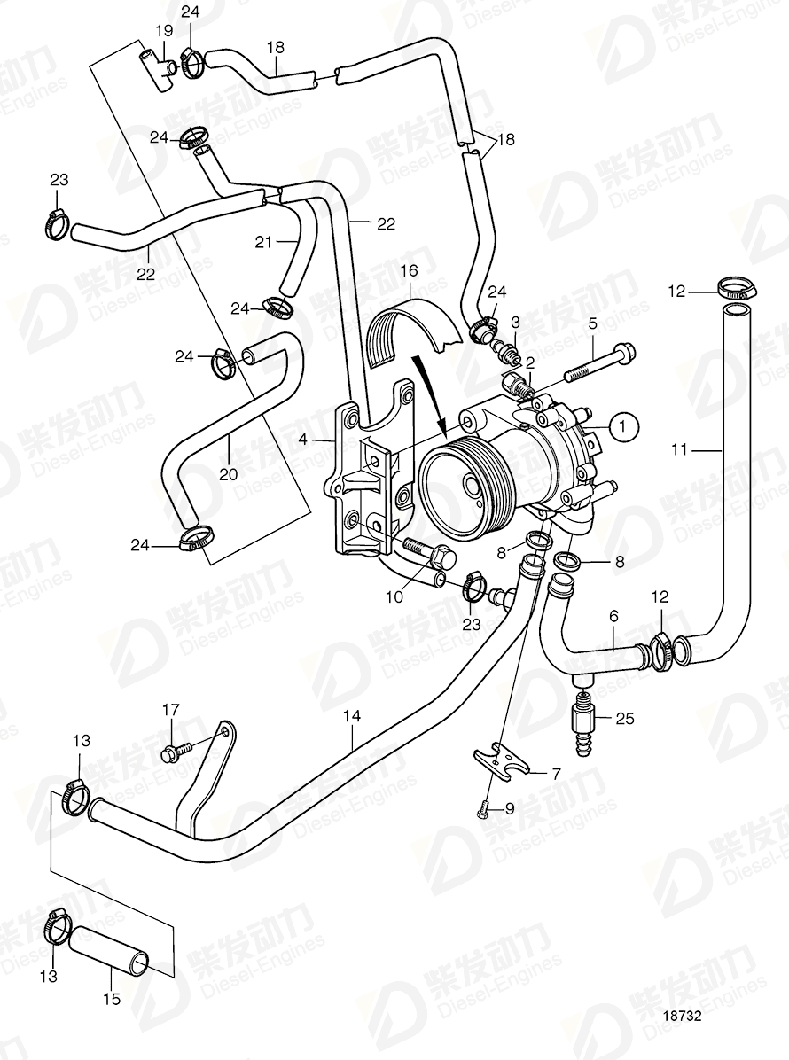 volvo penta Bracket 3830047 Drawing